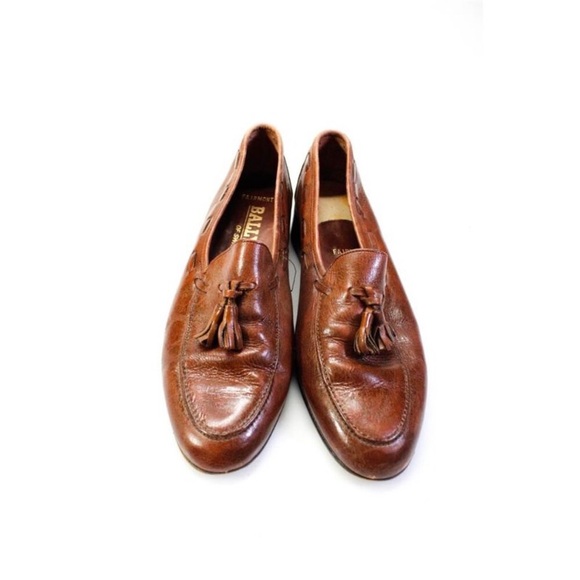 Vintage Bally Leather Tassel Accent Slip On Low Heeled Loafers Brown Size 9 - Picture 2 of 6